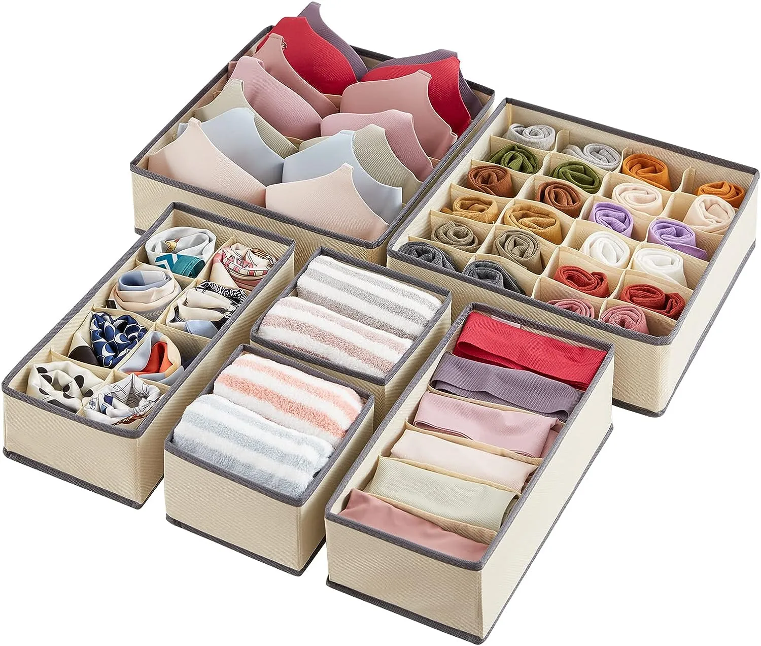 Blushbees® 4-Piece Fabric Drawer Underwear Organizer