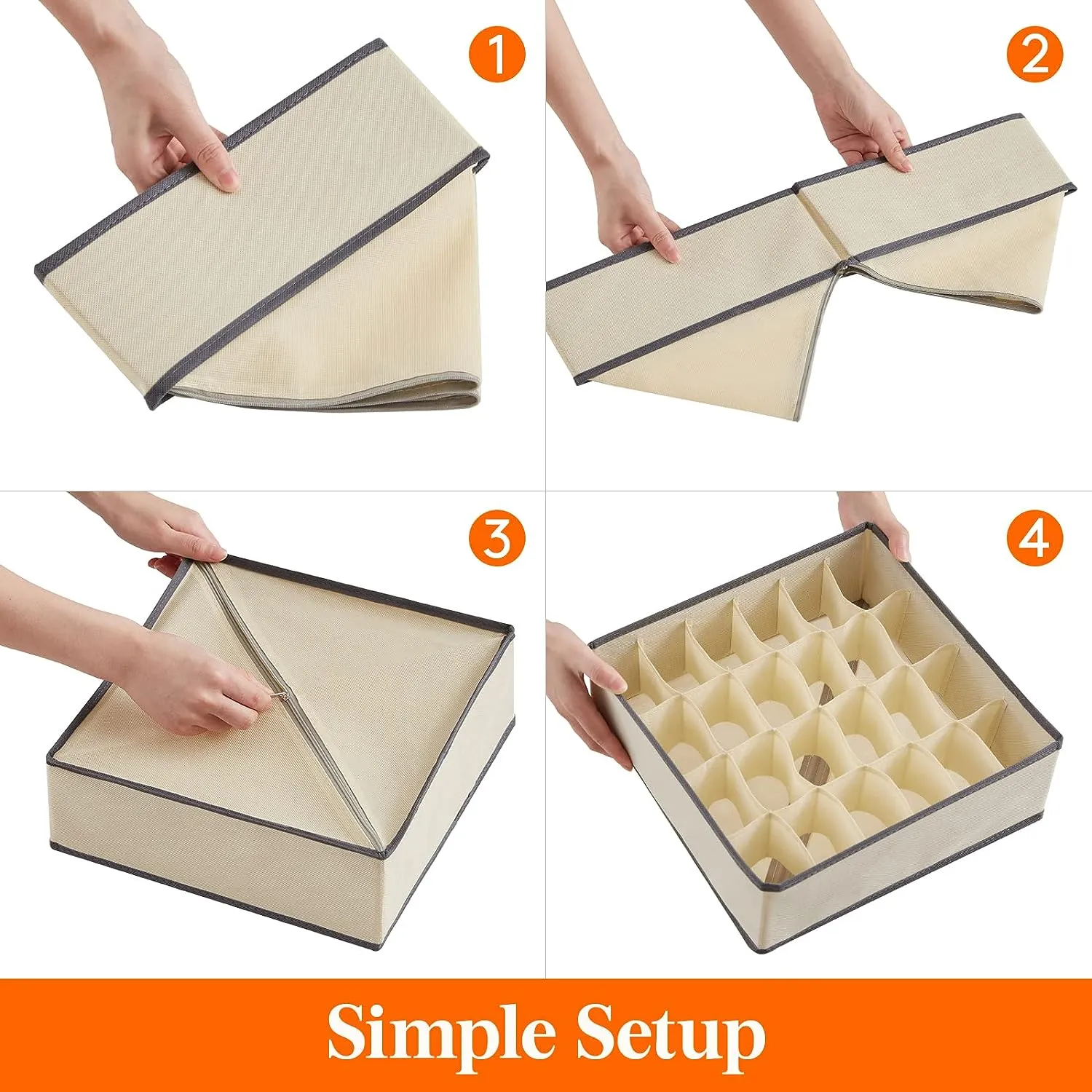 Blushbees® 4-Piece Fabric Drawer Underwear Organizer