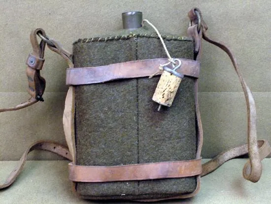 British Canteen with M-1903 Leather Carrier: WWII Issue