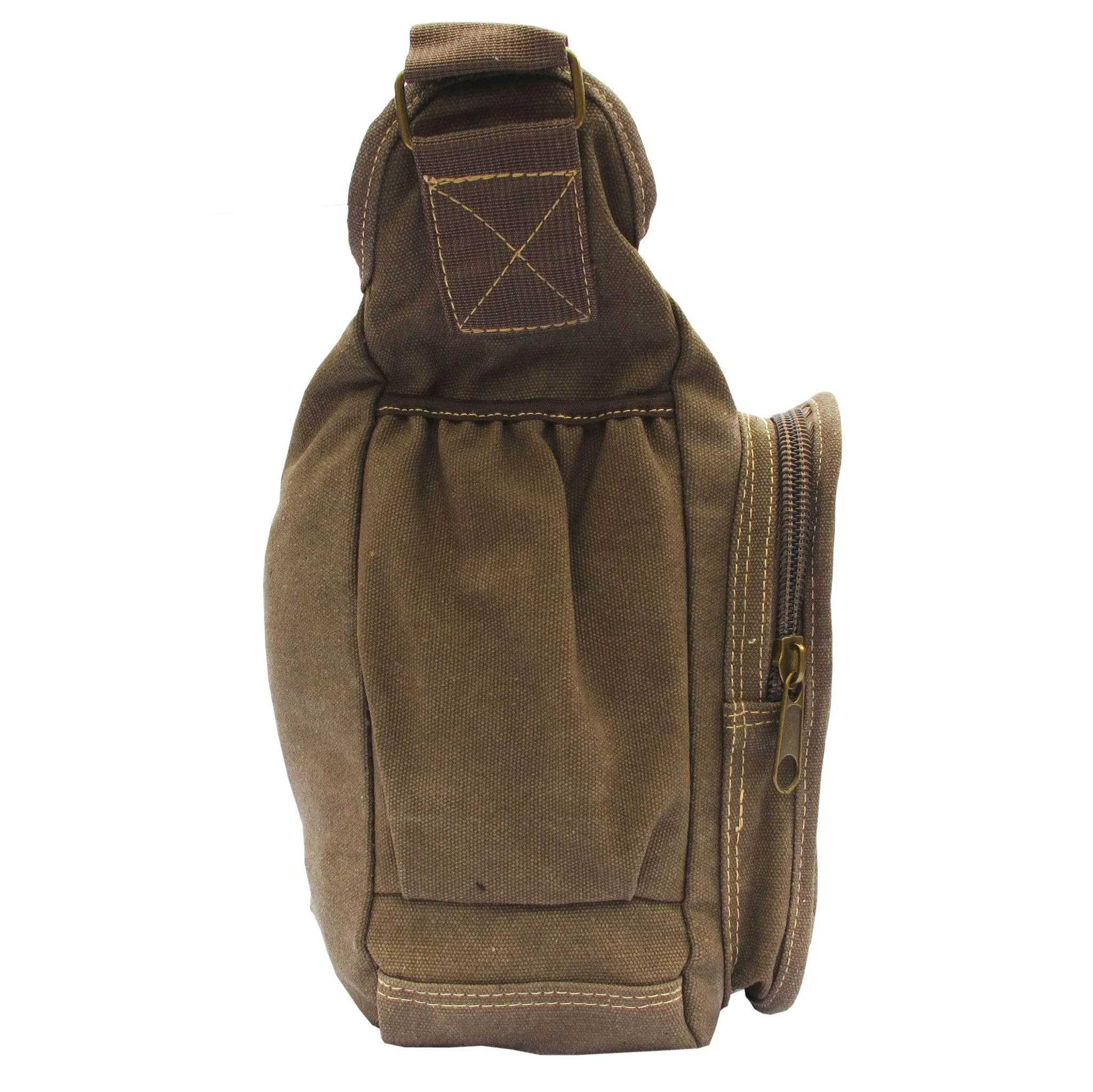 Brown Canvas Travel Shoulder Bag