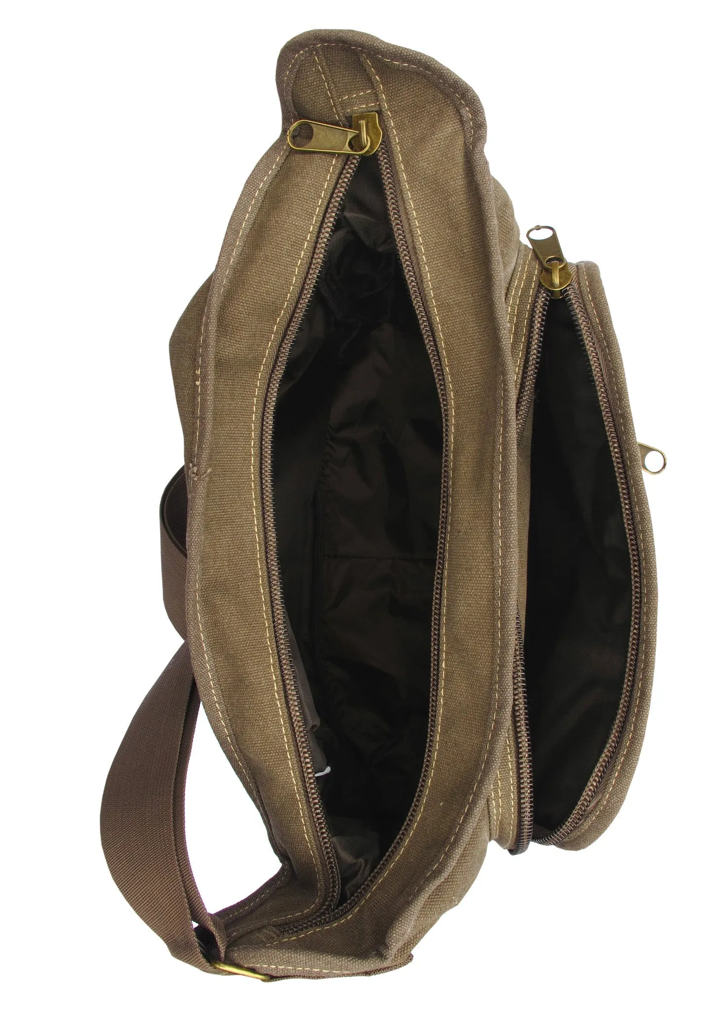 Brown Canvas Travel Shoulder Bag