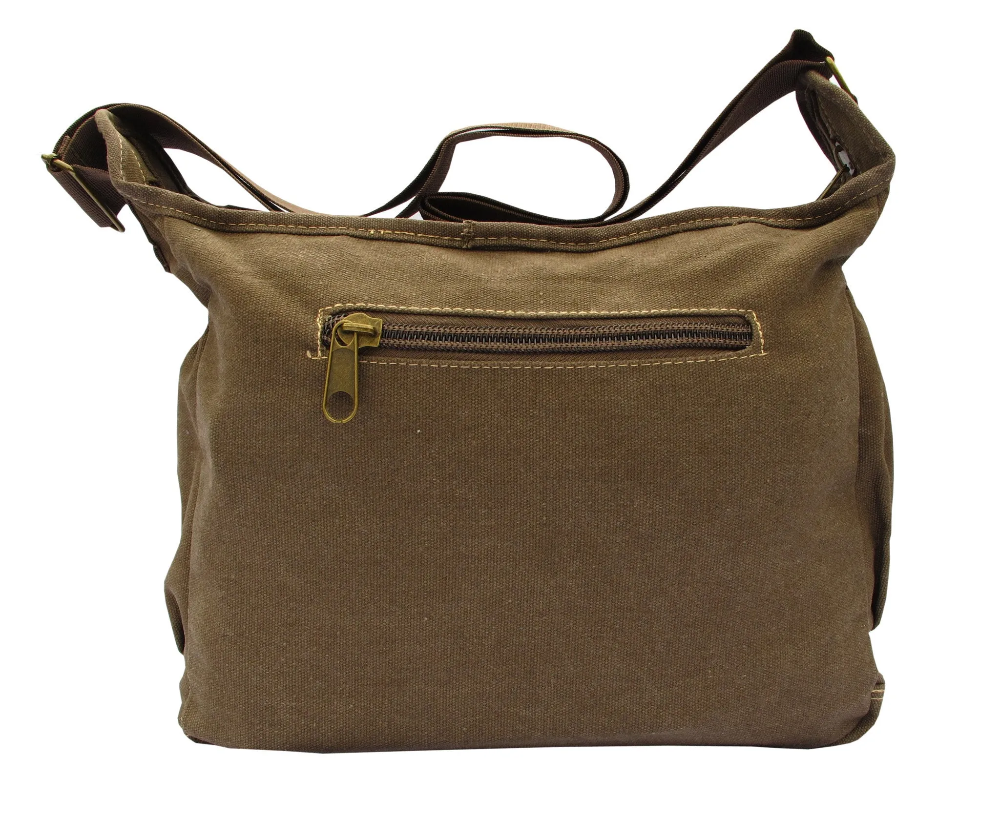 Brown Canvas Travel Shoulder Bag