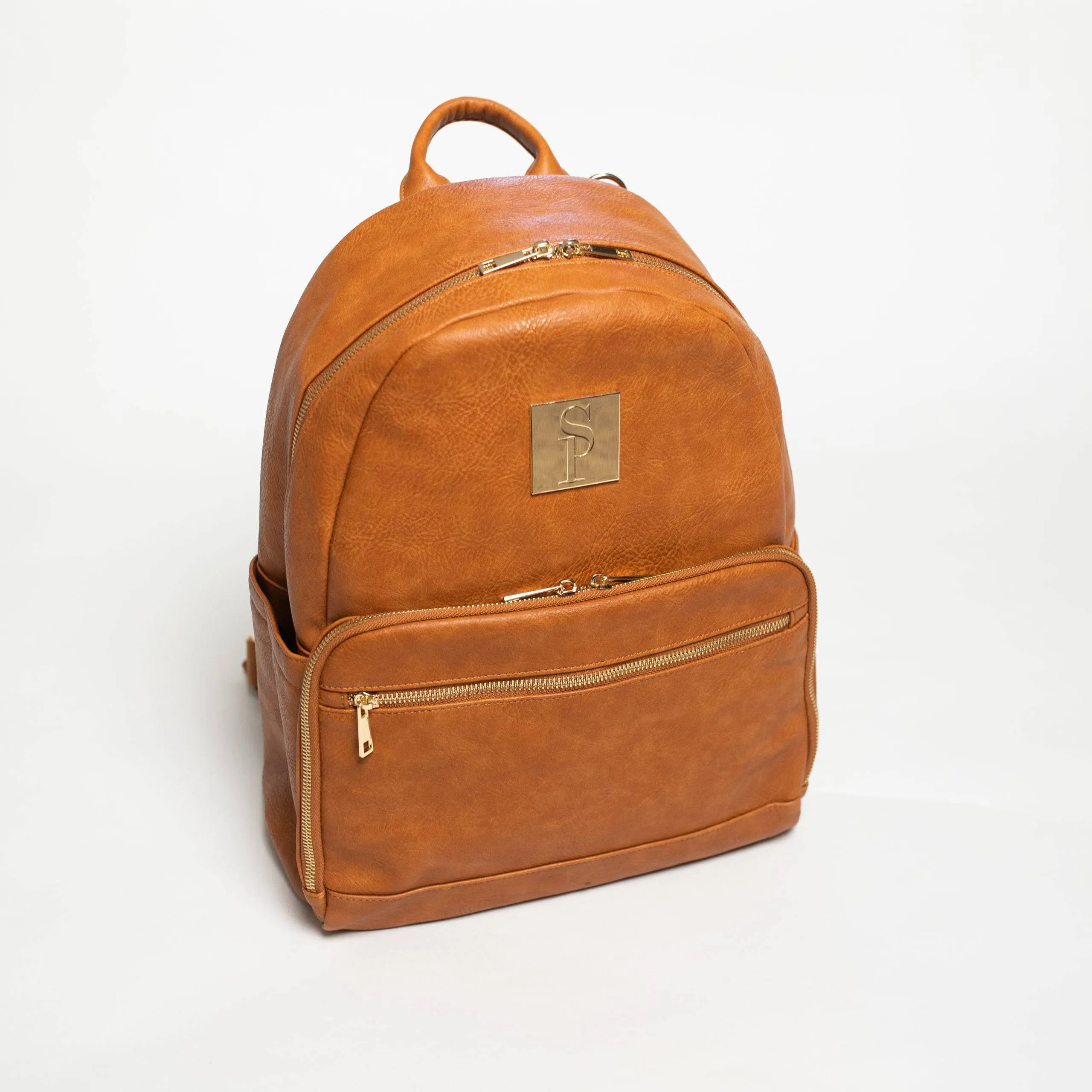 Brown Leather Carrier and Duffle Bag Set