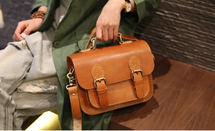 Brown Leather Womens Satchel Bag Handbags Crossbody Bags for Women