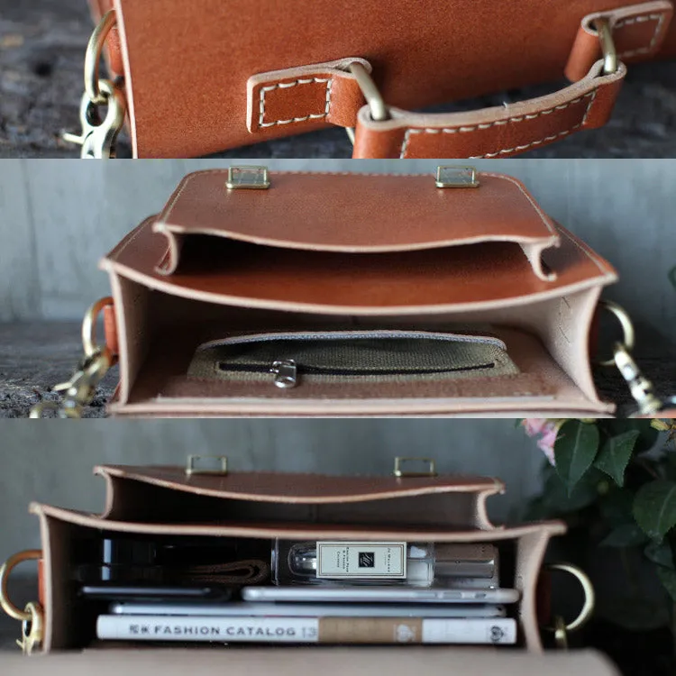 Brown Leather Womens Satchel Bag Handbags Crossbody Bags for Women