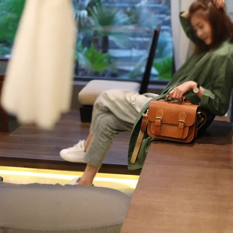 Brown Leather Womens Satchel Bag Handbags Crossbody Bags for Women