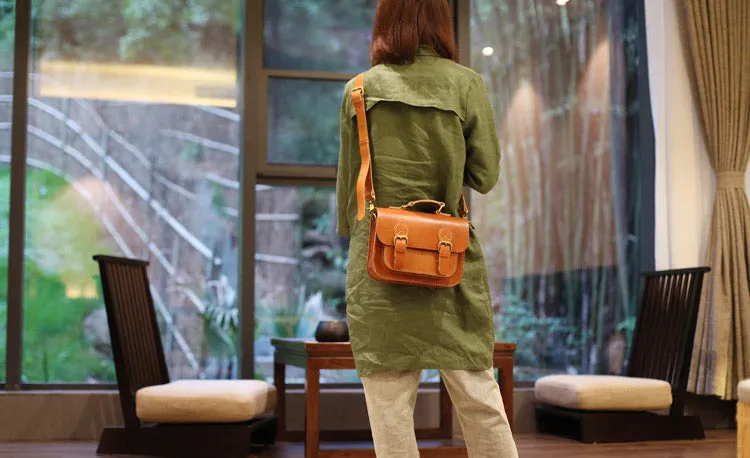 Brown Leather Womens Satchel Bag Handbags Crossbody Bags for Women