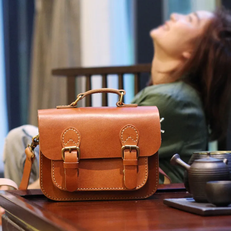 Brown Leather Womens Satchel Bag Handbags Crossbody Bags for Women