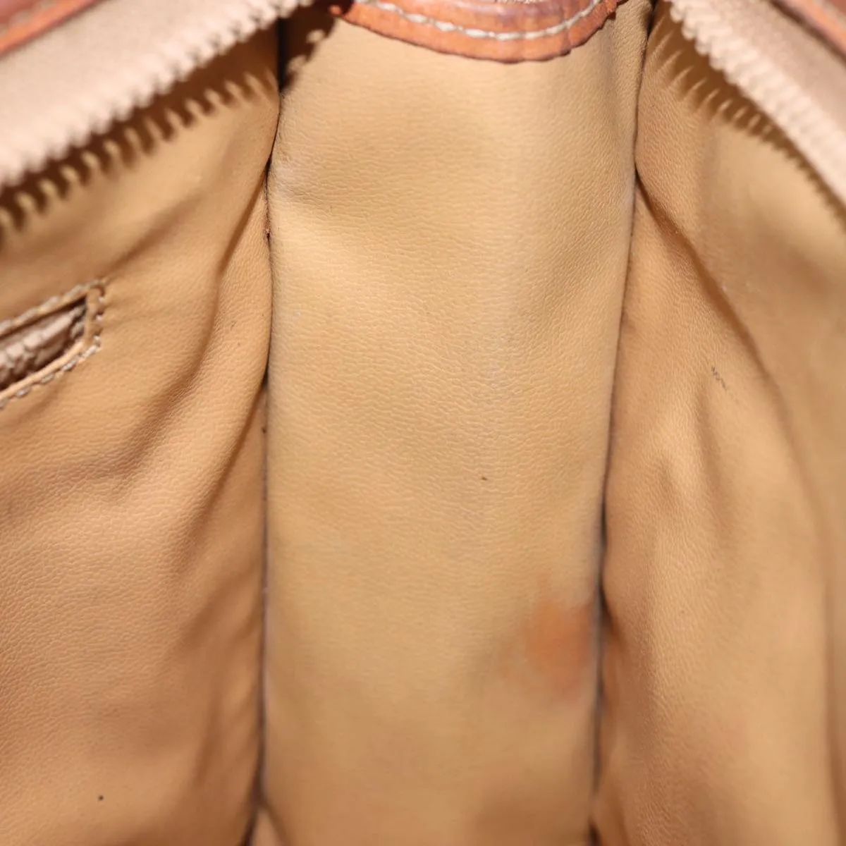 CELINE Macadam Canvas Clutch Bag Beige Auth 78614