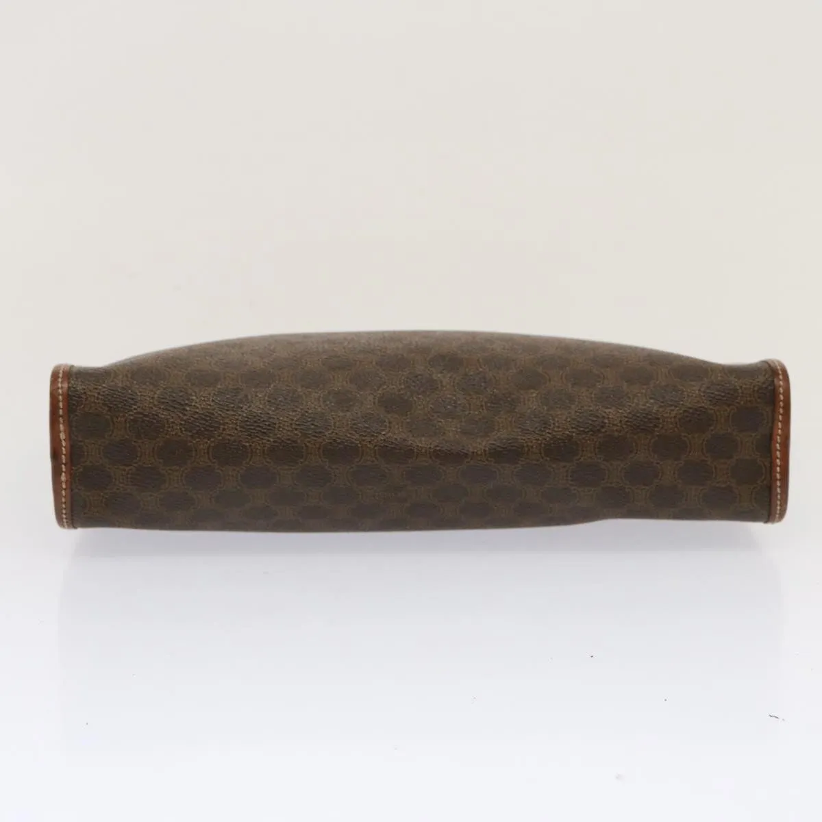 CELINE Macadam Canvas Clutch Bag PVC Brown Auth bs13923