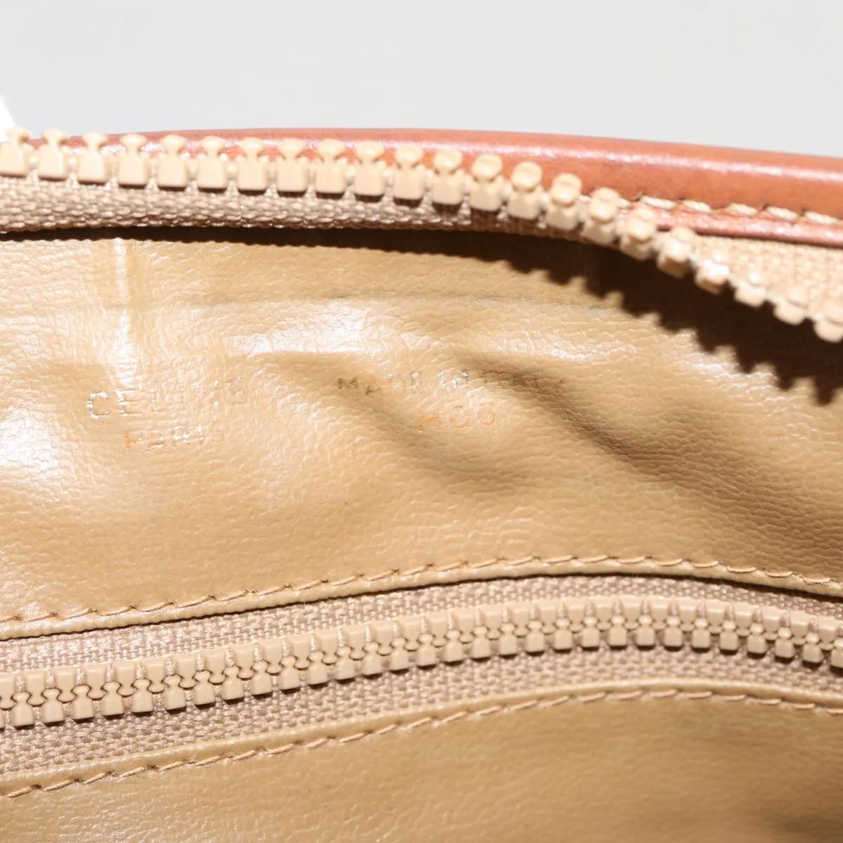 CELINE Macadam Canvas Clutch Bag PVC Brown Auth bs13923