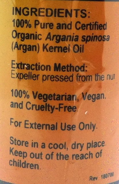 Certified Organic Argan (Virgin), 2 oz