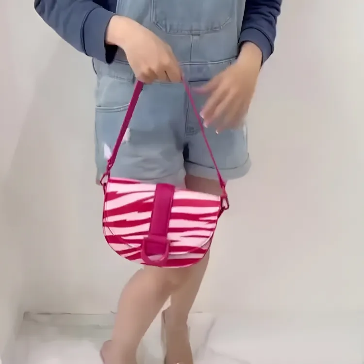 Charles & Keith Gabine Saddle Bag Zebra Print (Red)