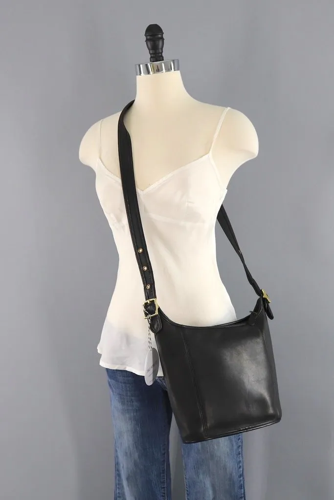 Coach Black Leather Medium Slim Duffle Bag