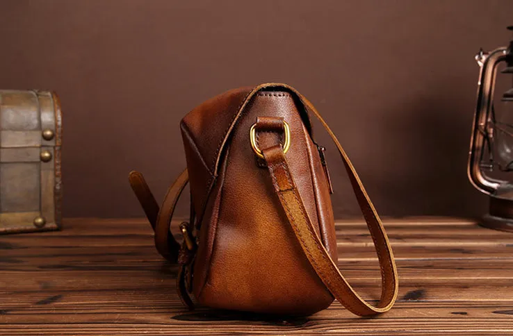 Cool Womens Brown Leather Satchel Bag Crossbody Bags Purse for Women