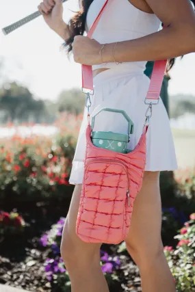 Coral Quilted Water Bottle Wholesale Sling Bag