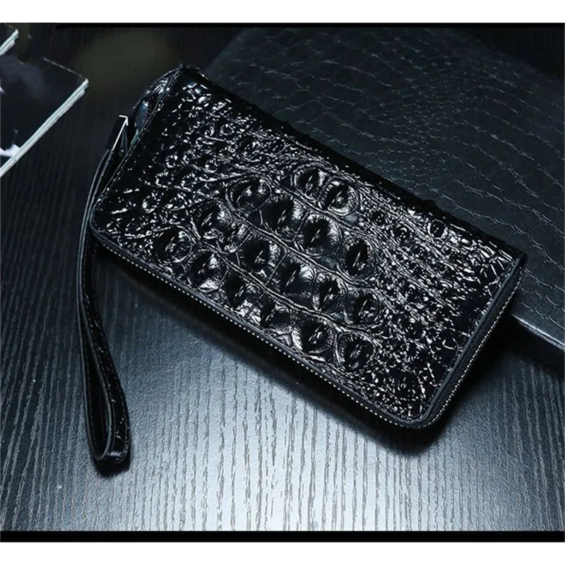 CrocLuxe Exotic Leather Travel Messenger Bag