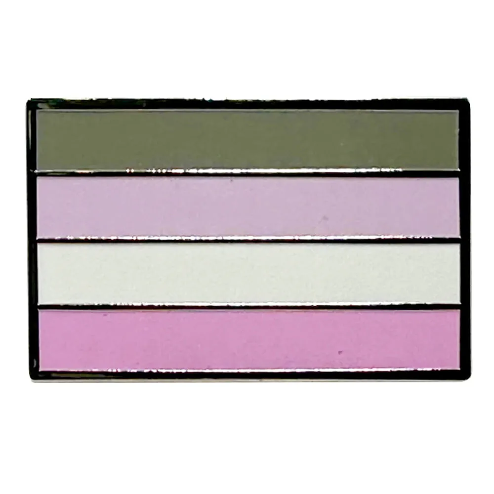 Cupiosexual Pride Silver Metal Rectangle Lapel Pin Badge