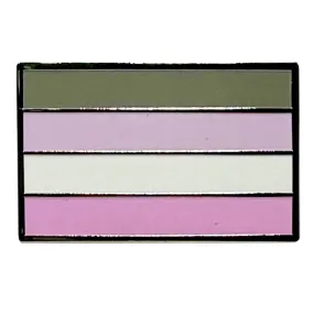 Cupiosexual Pride Silver Metal Rectangle Lapel Pin Badge