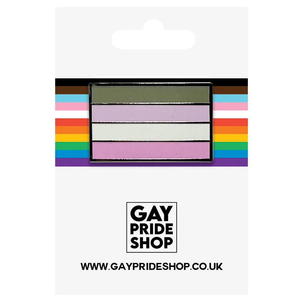 Cupiosexual Pride Silver Metal Rectangle Lapel Pin Badge