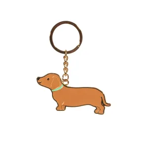 Dachshund Keyring - Brown