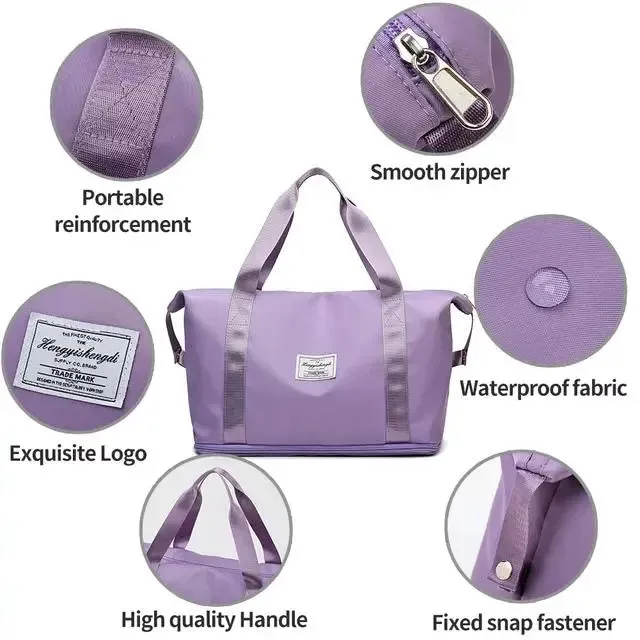 Dark Purple Travel Duffel Bag for Men & Women 4039