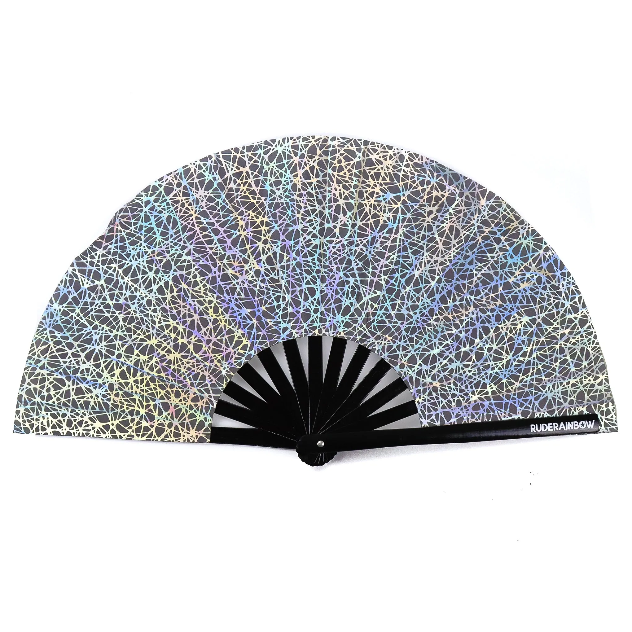 Dazzling Reflective Party Fan - Silver