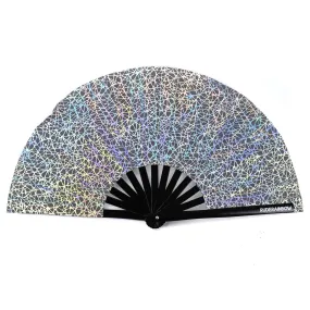 Dazzling Reflective Party Fan - Silver