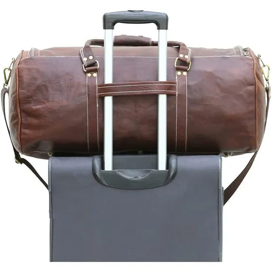 Dazzlo Genuine Leather Duffel Bag 40L - Coffee Brown - 23"