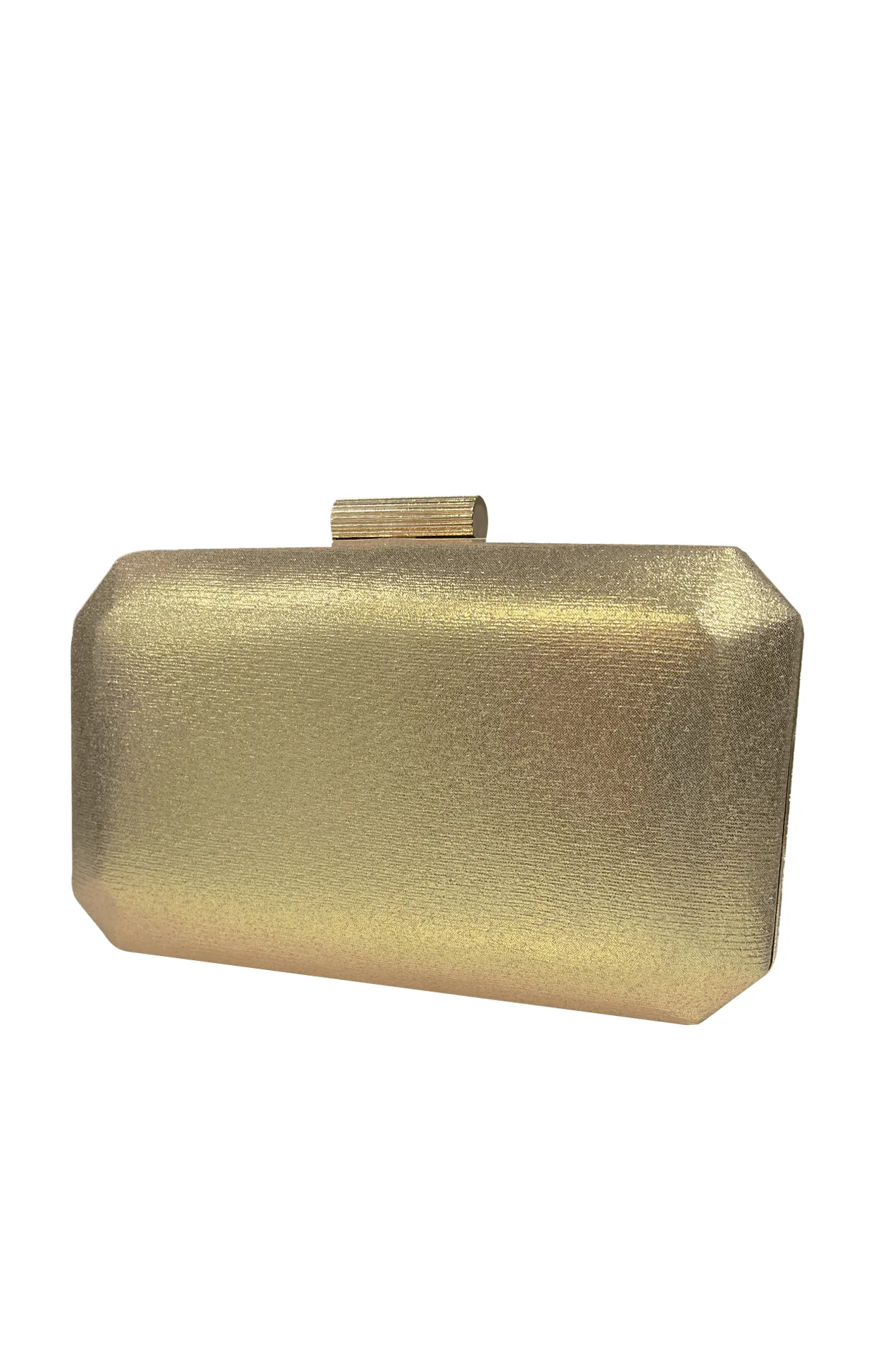 DIAMANTE MESH STRUCTURED CLUTCH IN GOLD