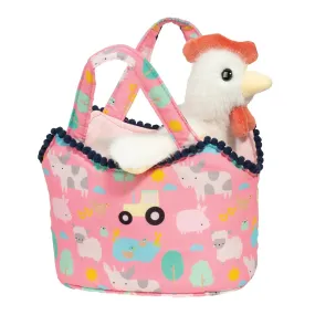 Douglas Sassy Pet Sak Farm Friends with White Hen 6.5"