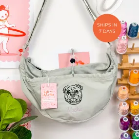 Embroidered Outline Pet Portrait Cross Body Bag