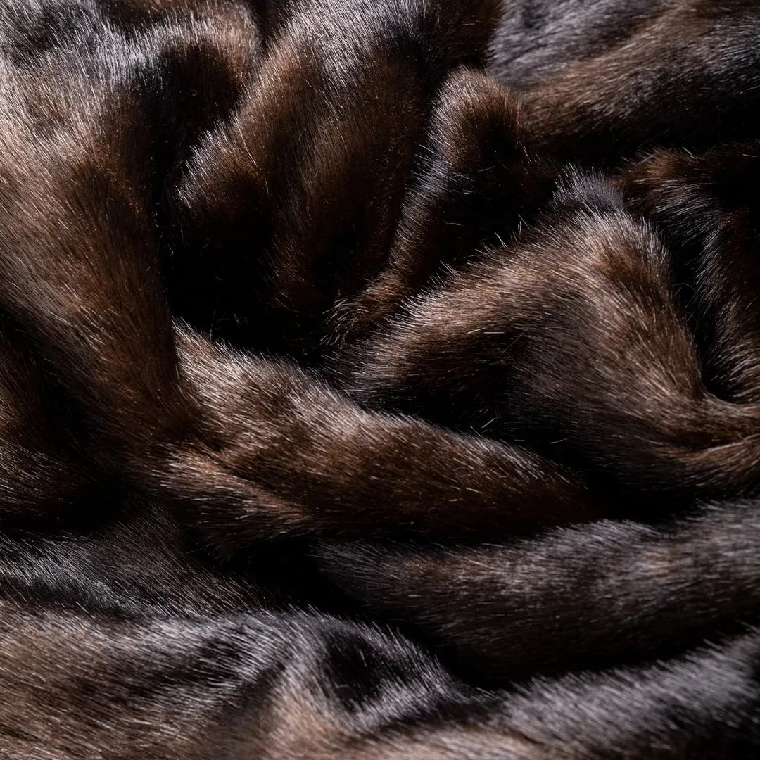 Faux Fur Dog Blanket Throw Chocolate