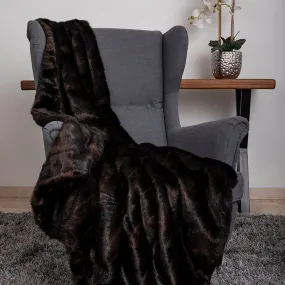 Faux Fur Dog Blanket Throw Chocolate