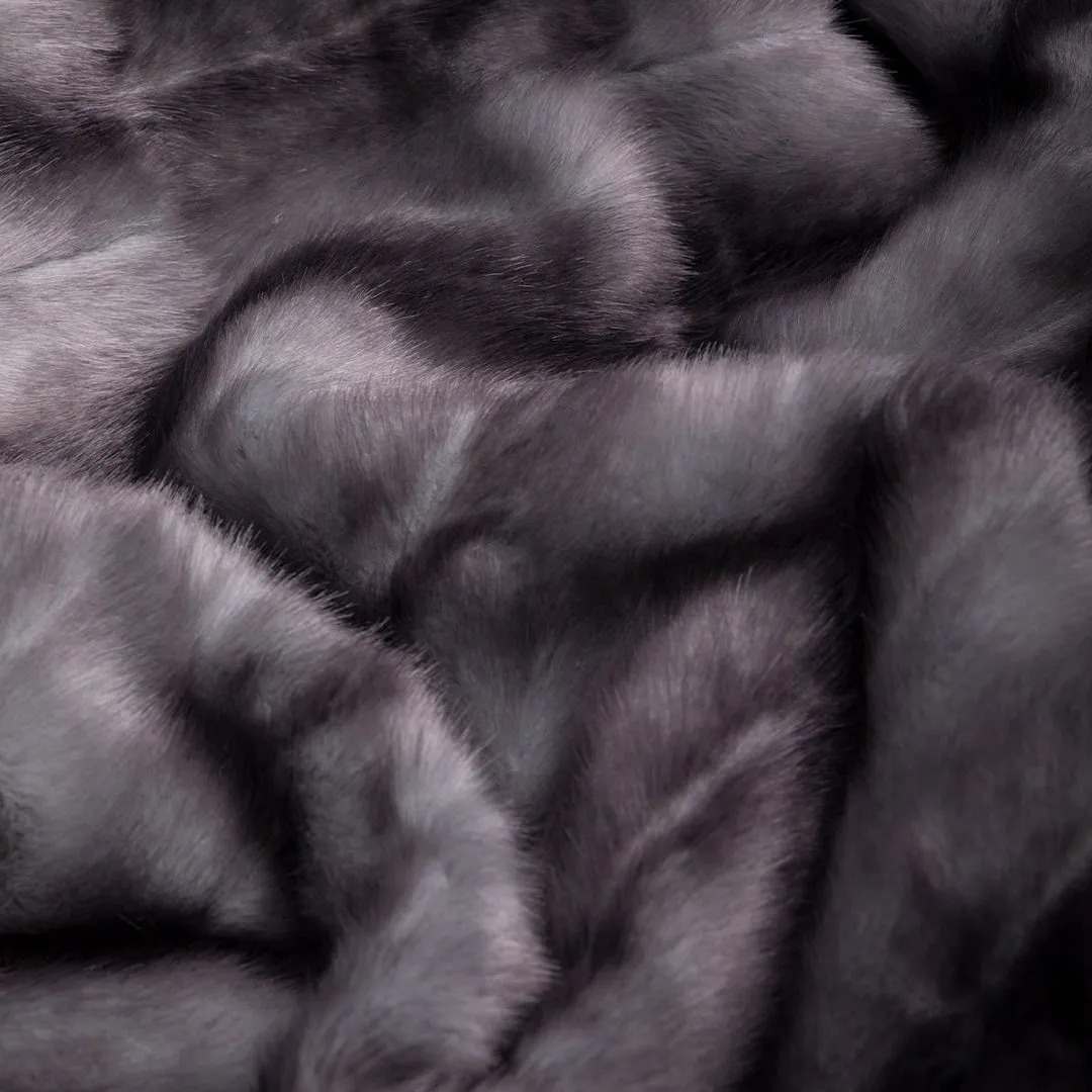 Faux Fur Dog Blanket Throw Platinum