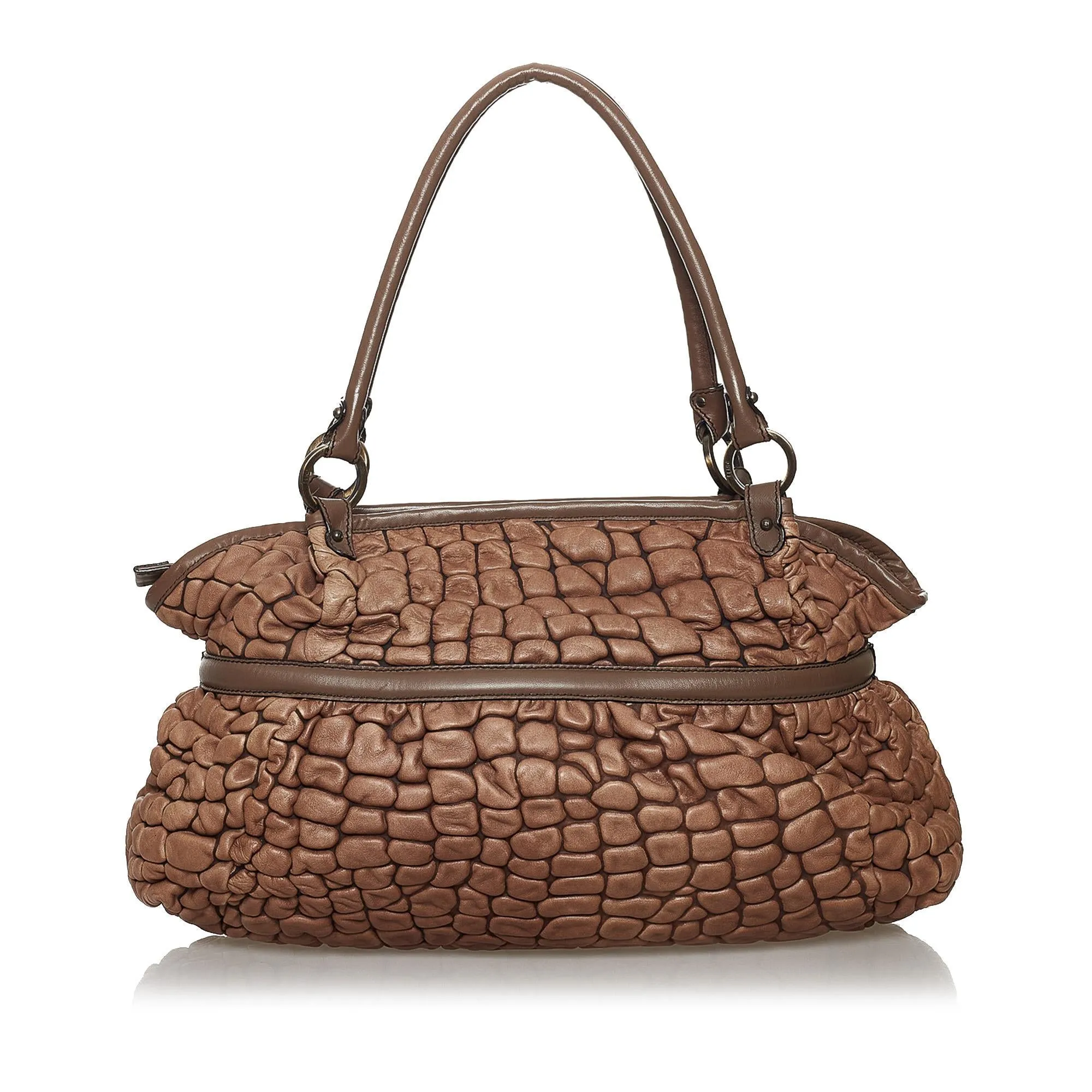 Fendi Puckered Bubble Leather Chef Shoulder Bag (SHG-30185)
