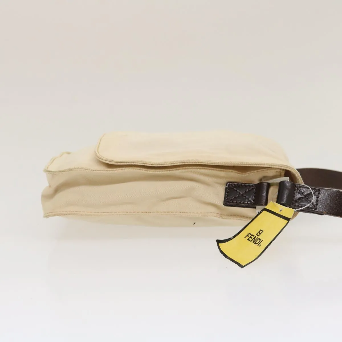 FENDI Shoulder Bag Pouch Canvas Beige Auth ar6924