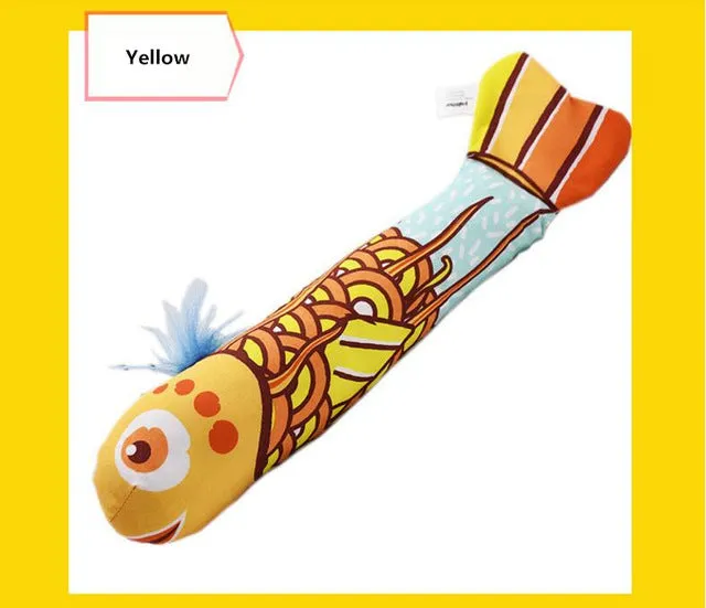 Fish Shape Doll Interactive Pets Pillow Chew Bite Supplies for Cat