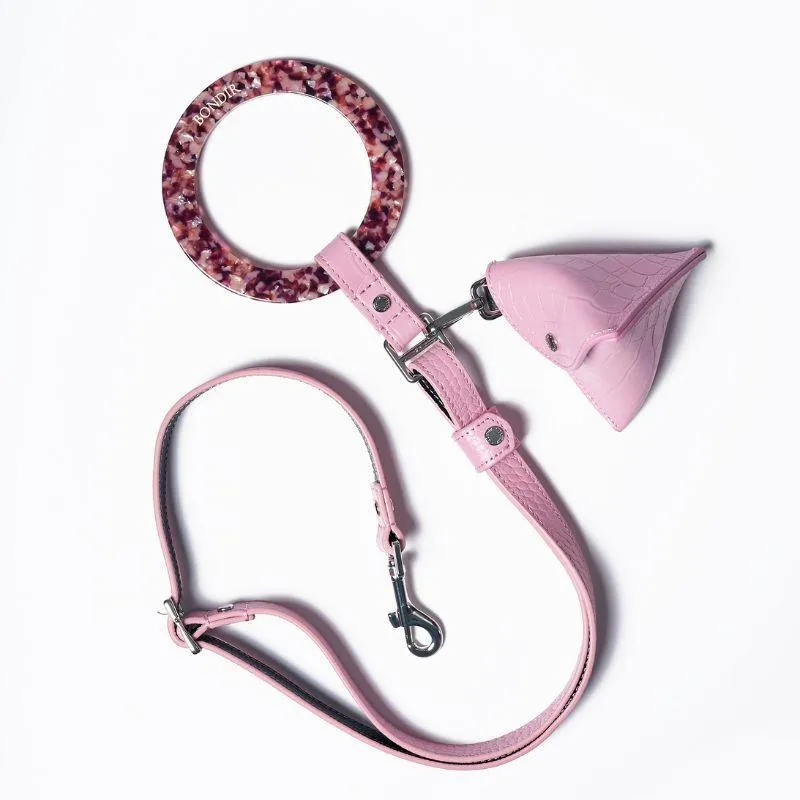 Flamingo Leather Poop Bag