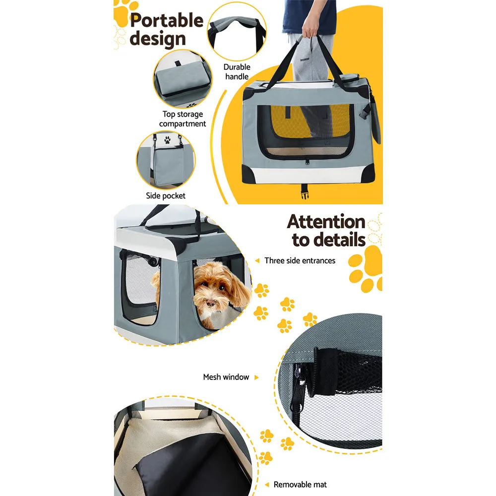 Foldable Large Pet Carrier with Mesh Windows - i.Pet
