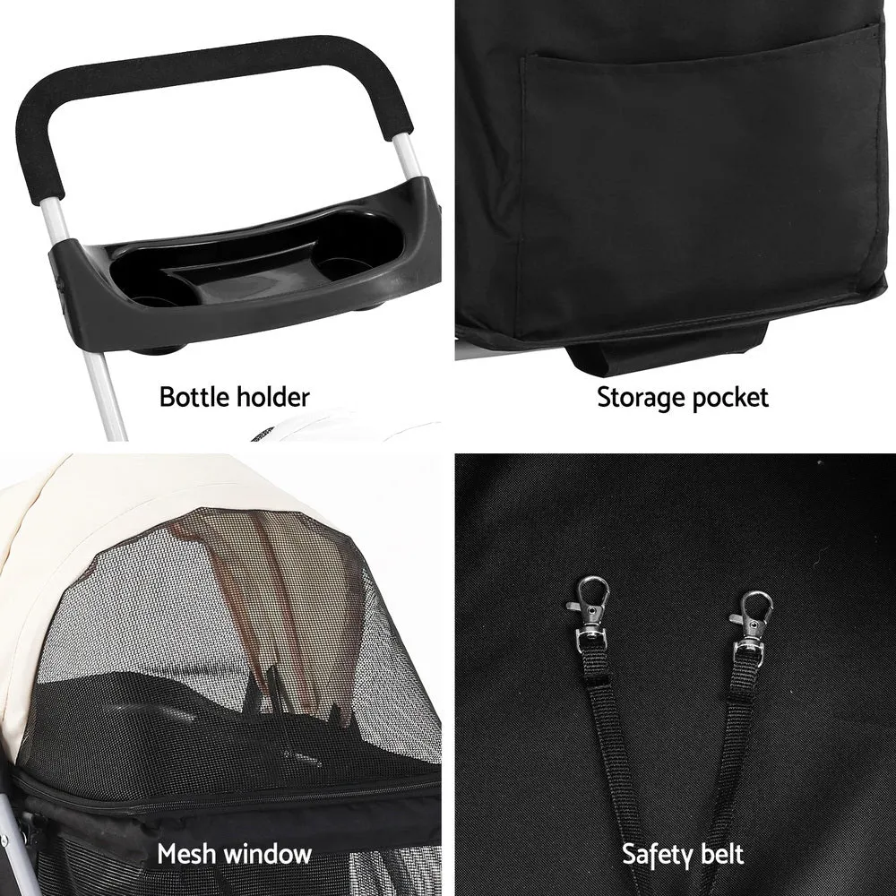Foldable Large Pet Stroller with Mesh Window - i.Pet