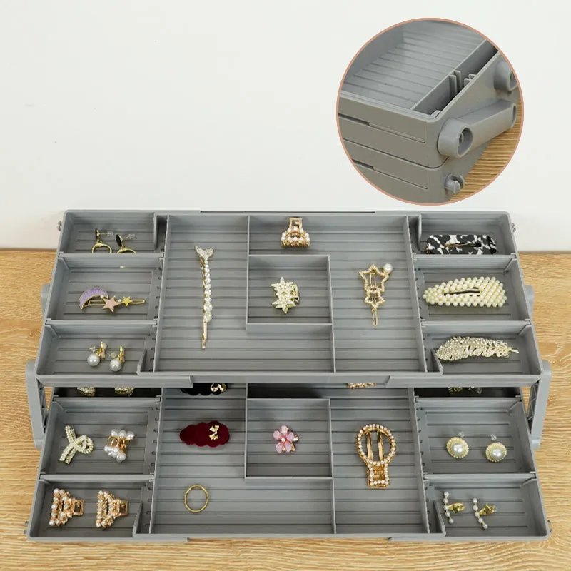 Foldable Makeup Organizer Jewelry and Cosmetics Drawer Storage Box