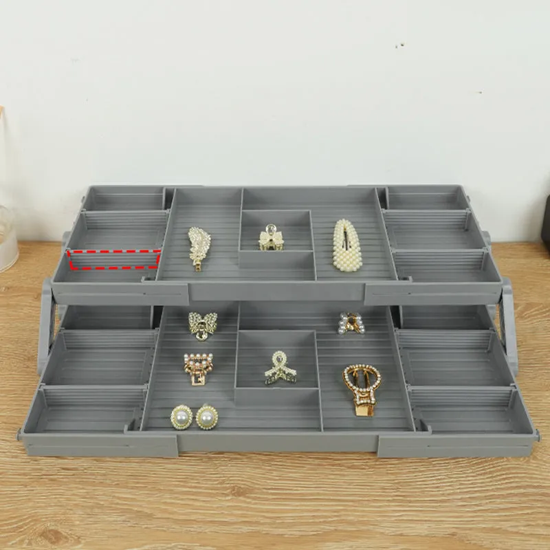 Foldable Makeup Organizer Jewelry and Cosmetics Drawer Storage Box