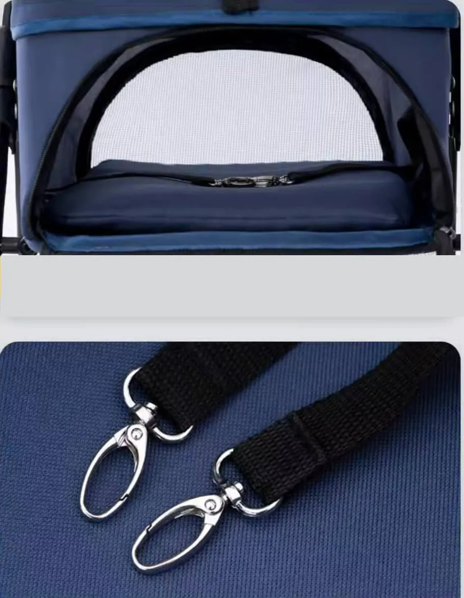 Foldable Pet Stroller Cat Dog Detachable Carrier for Travel Shopping Walking
