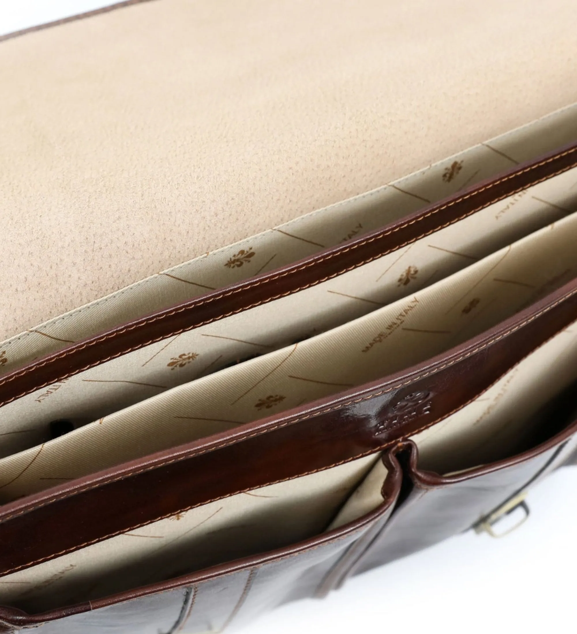 Full Grain Italian Leather Briefcase, Satchel Bag - The Time Machine