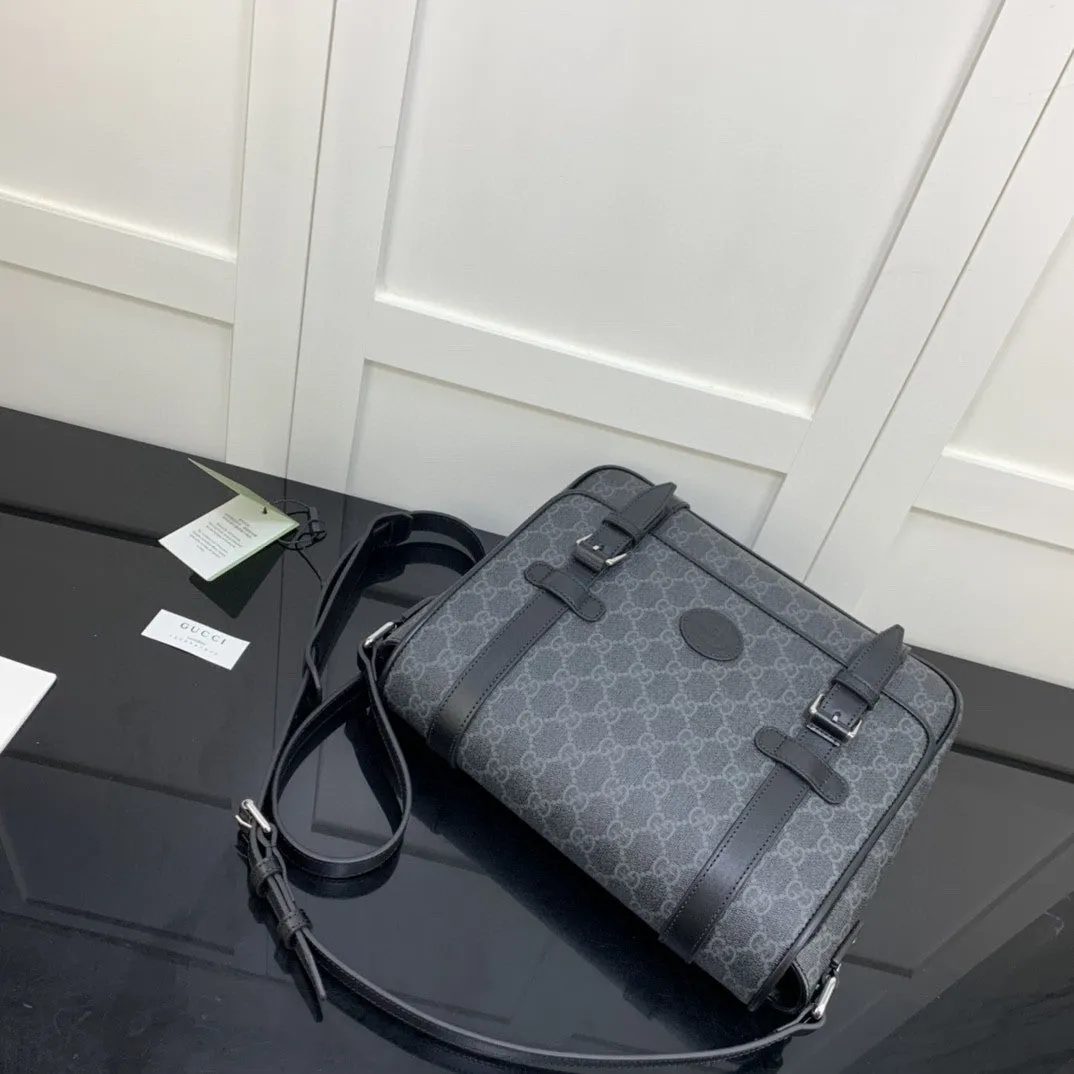 gg Messenger Bag Black For Men 11in/28cm gg ‎658542 KGDHN 1000