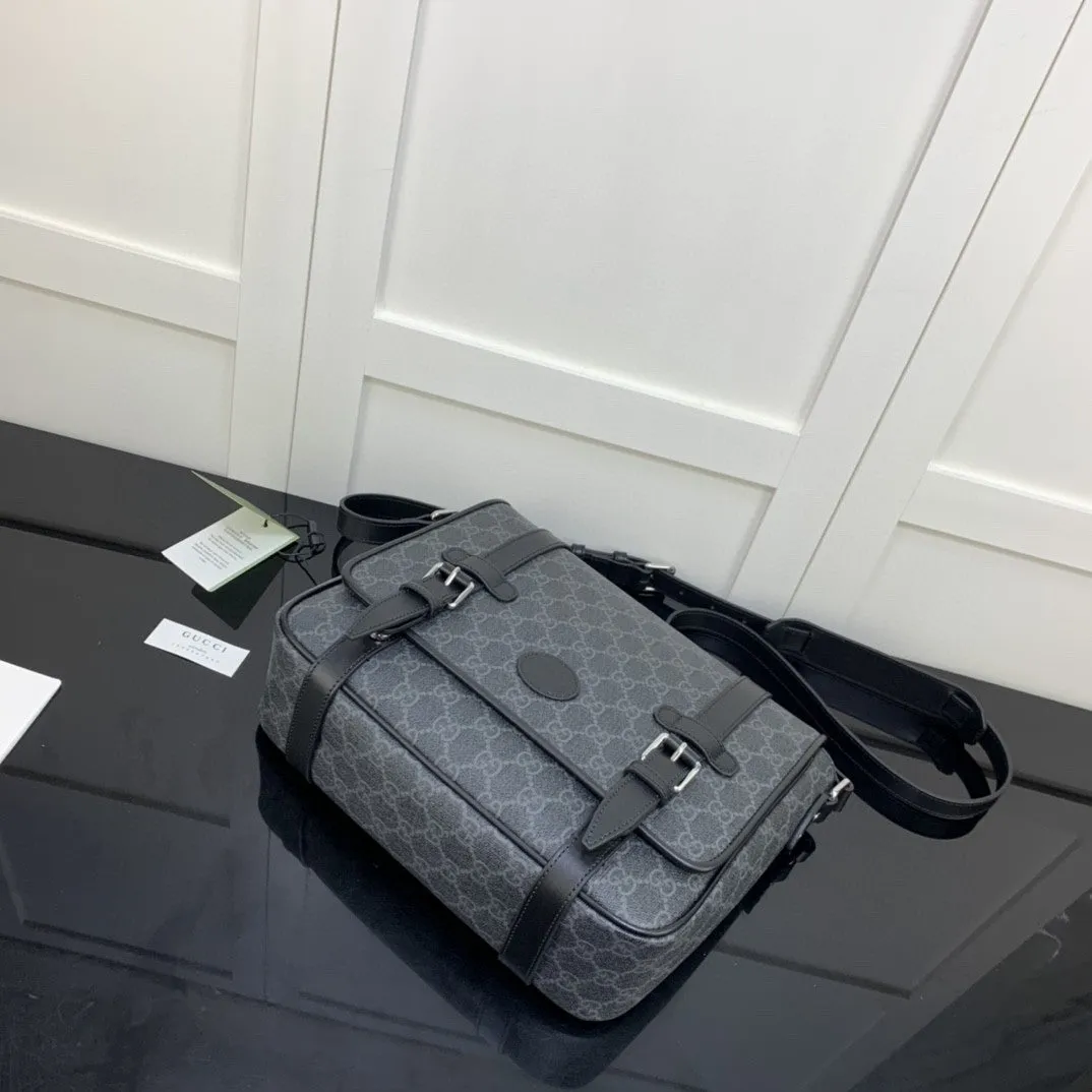 gg Messenger Bag Black For Men 11in/28cm gg ‎658542 KGDHN 1000