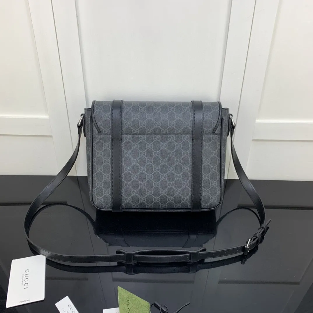 gg Messenger Bag Black For Men 11in/28cm gg ‎658542 KGDHN 1000