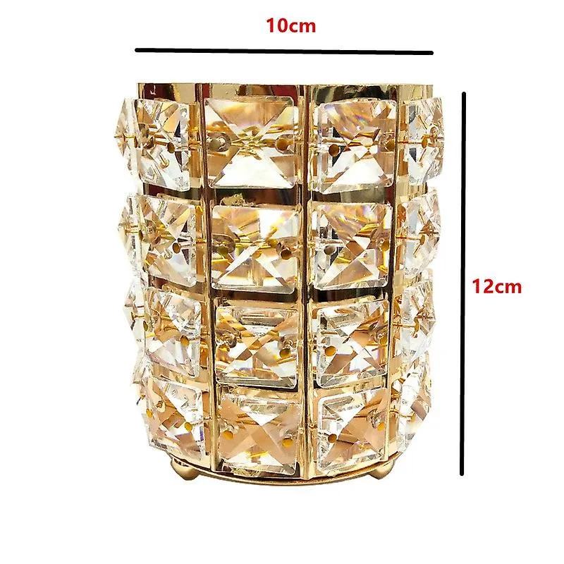 Gold Women MakEUp BrUSh Tools Holder Cosmetic Storage Crystal Box Collector Vase Fa0266