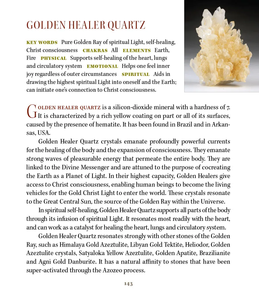 Golden Healer Quartz Light Language Pendant 14k